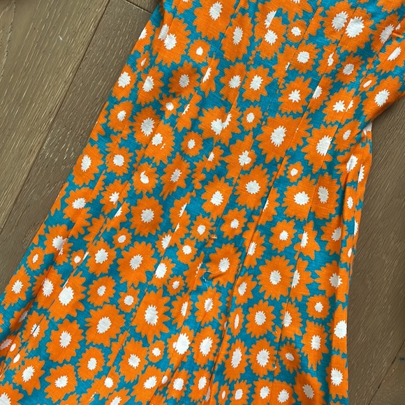 Staud Swells Dress, Blue Orange Daisy, Size 0, NWT - Picture 9 of 11